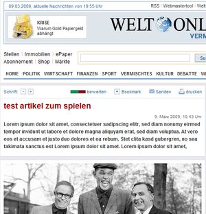 Blindtext Welt